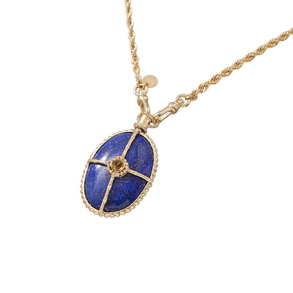 OCTAVE Collier Lapis lazuli - chaîne torsadée dorée 24 cts