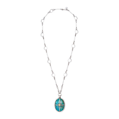 OCTAVE SILVER Chrysocolla Necklace, Round Chain