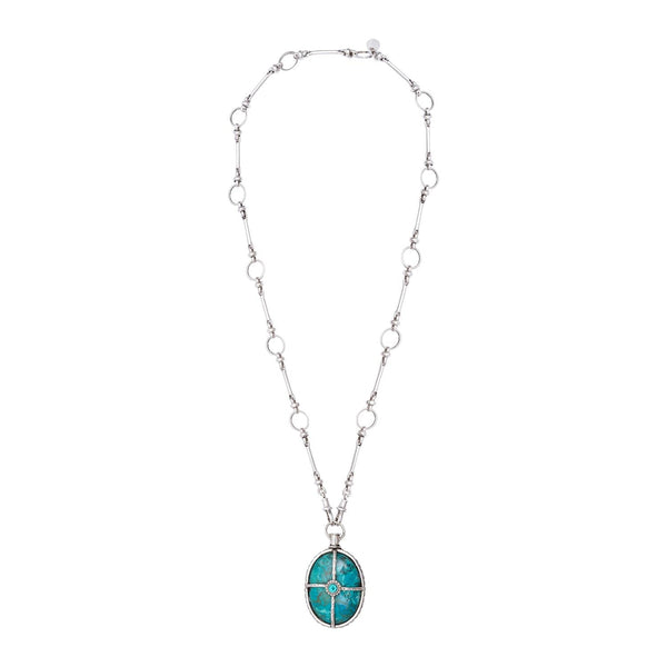 OCTAVE SILVER Chrysocolla Necklace, Round Chain