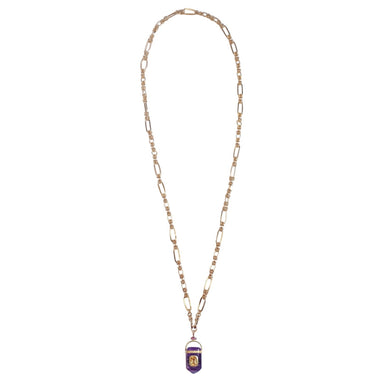 ORACLE Sautoir Prisme Améthyste sertie Citrine, Chaîne couture, Doré 24 cts