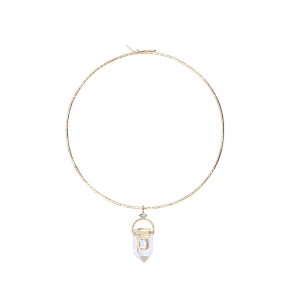 COLLIER TORQUE Martelé, Doré 24 cts