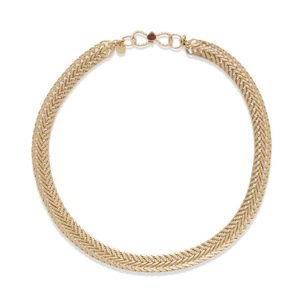 OSIRIS Collier ras de cou doré 24 cts, Grenat