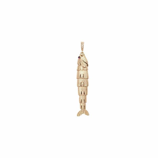 PAROS XL Charm poisson articulé, doré 24 cts
