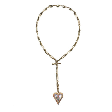 PASSION Collier coeur Citrines et pierres multicolores, Doré 24 cts