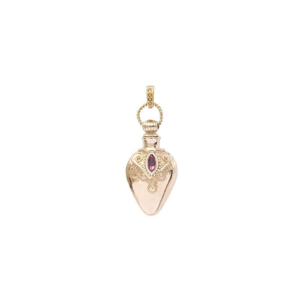 PEACOCK Charm Flacon Tourmaline, doré 24 cts