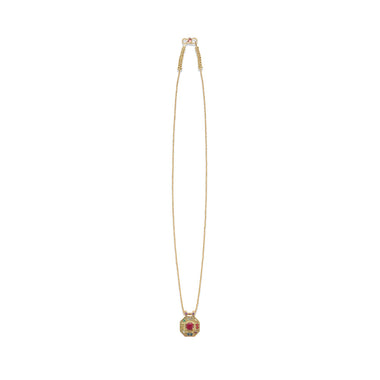 NAVRATTAN PETIT MODELE Collier réversible Rubis, Argent plaqué Or 24 cts
