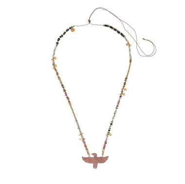 PHOENIX BABY PERLE Collier Strawberry Quartz