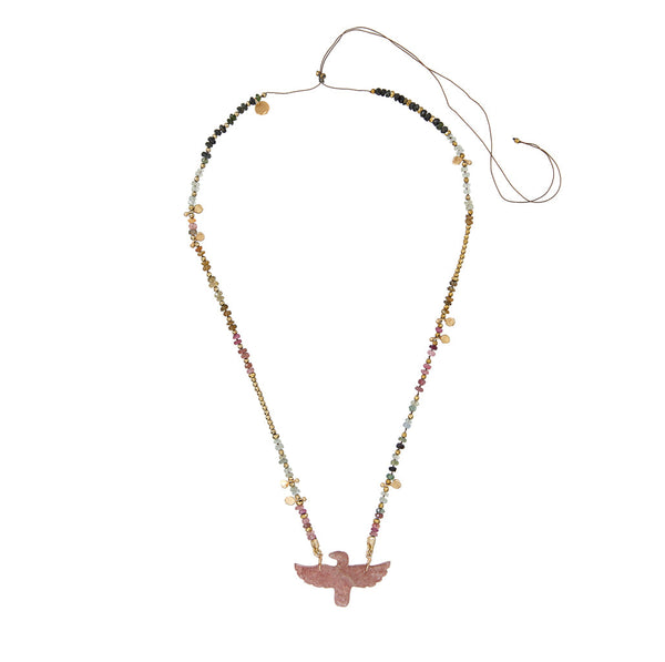 PHOENIX BABY PERLE Collier Strawberry Quartz