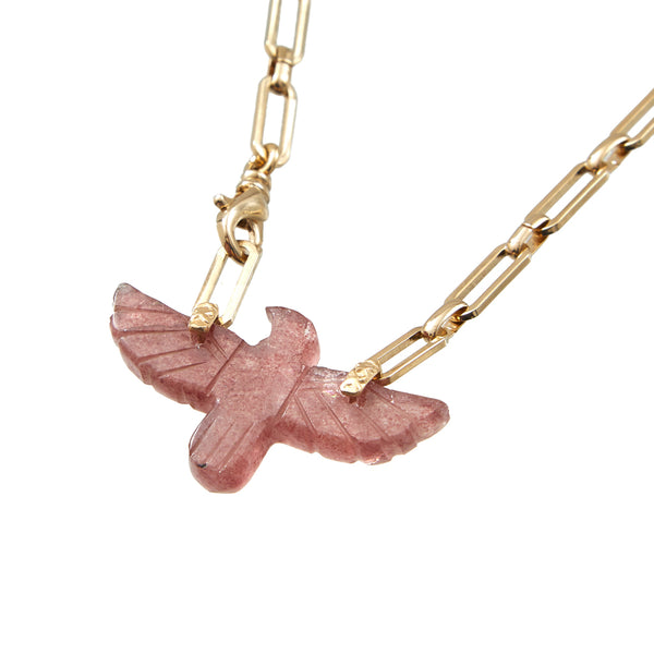 PHOENIX BABY Collier Strawberry Quartz