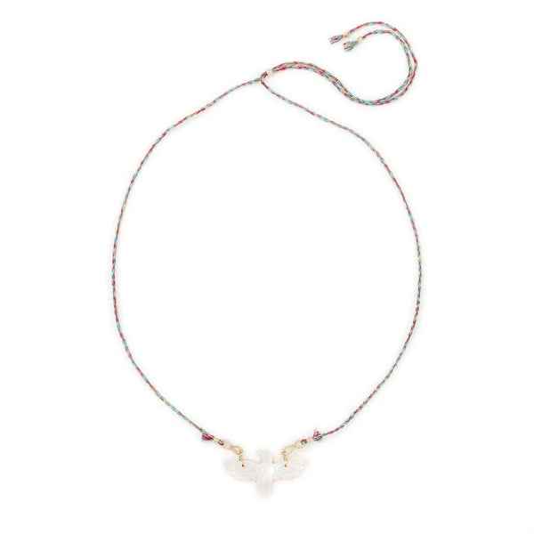 PHOENIX BABY Nacre Collier Cordon de soie
