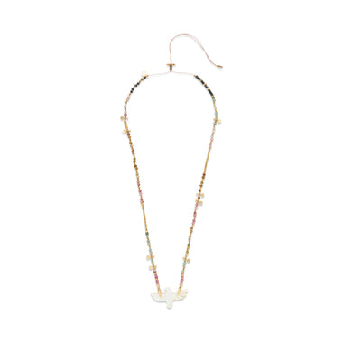 PHOENIX BABY PERLE Collier Nacre et Tourmalines