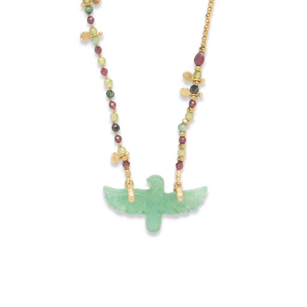 PHOENIX BABY PERLE Collier Quartz vert