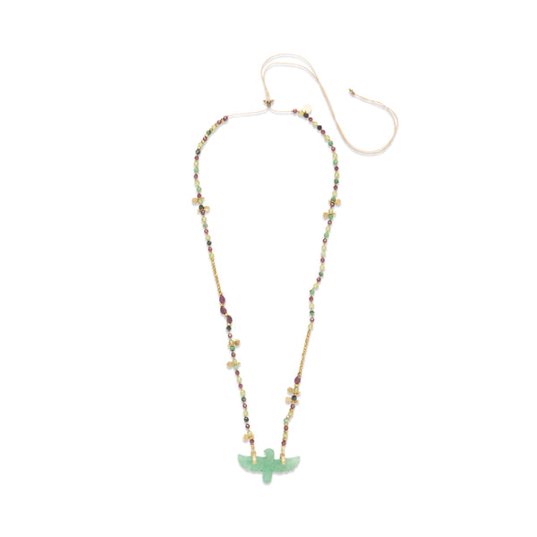 PHOENIX BABY PERLE Collier Quartz vert