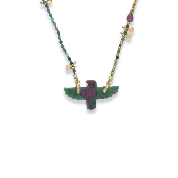 PHOENIX BABY PERLE Collier Rubis Zoisite