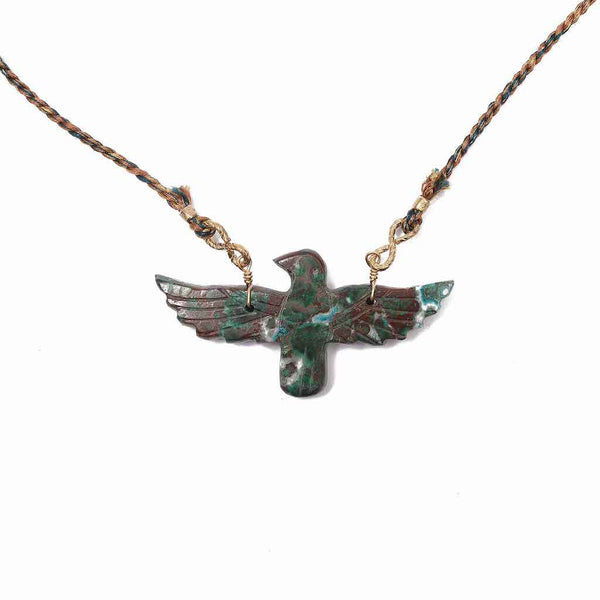 PHOENIX Chrysocolle Bleue Collier Cordon