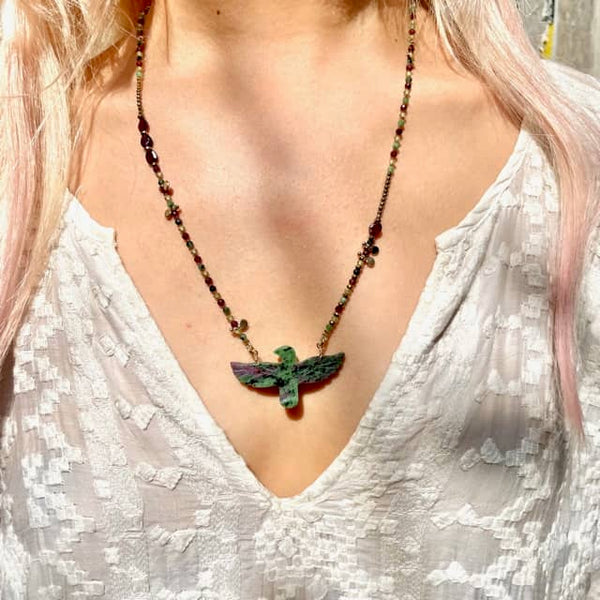 PHOENIX PERLE Collier Rubis Zoisite