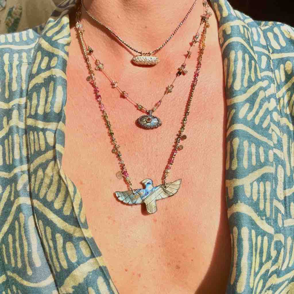 Collier Homme en Acier et Perles Labradorite | JOURDAN Bijoux Collier Homme en Acier et Perles Labradorite | JOURDAN Bijoux