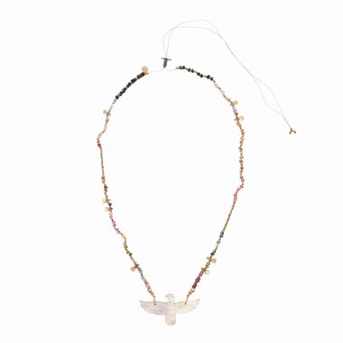 PHOENIX PERLE collier Nacre - Tourmalines