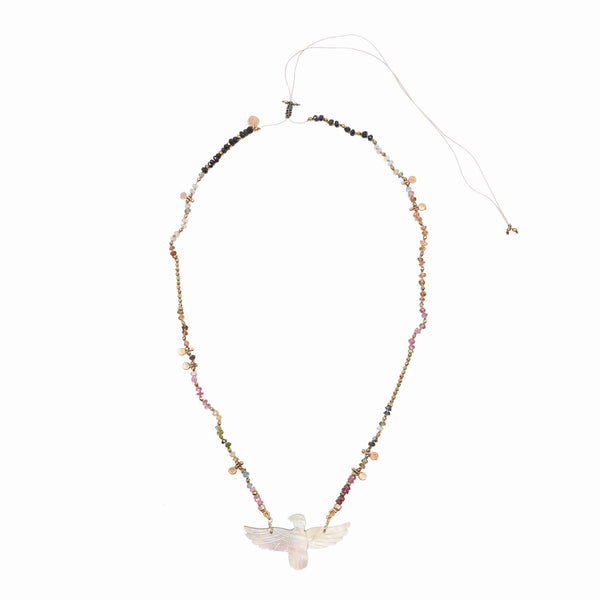PHOENIX PERLE collier Nacre - Tourmalines