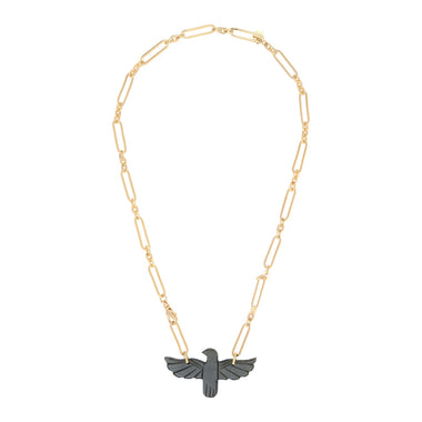 PHOENIX Collier Obsidienne dorée, Doré 24 cts