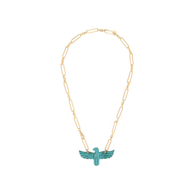 PHOENIX Collier Turquoise, Doré 24 cts