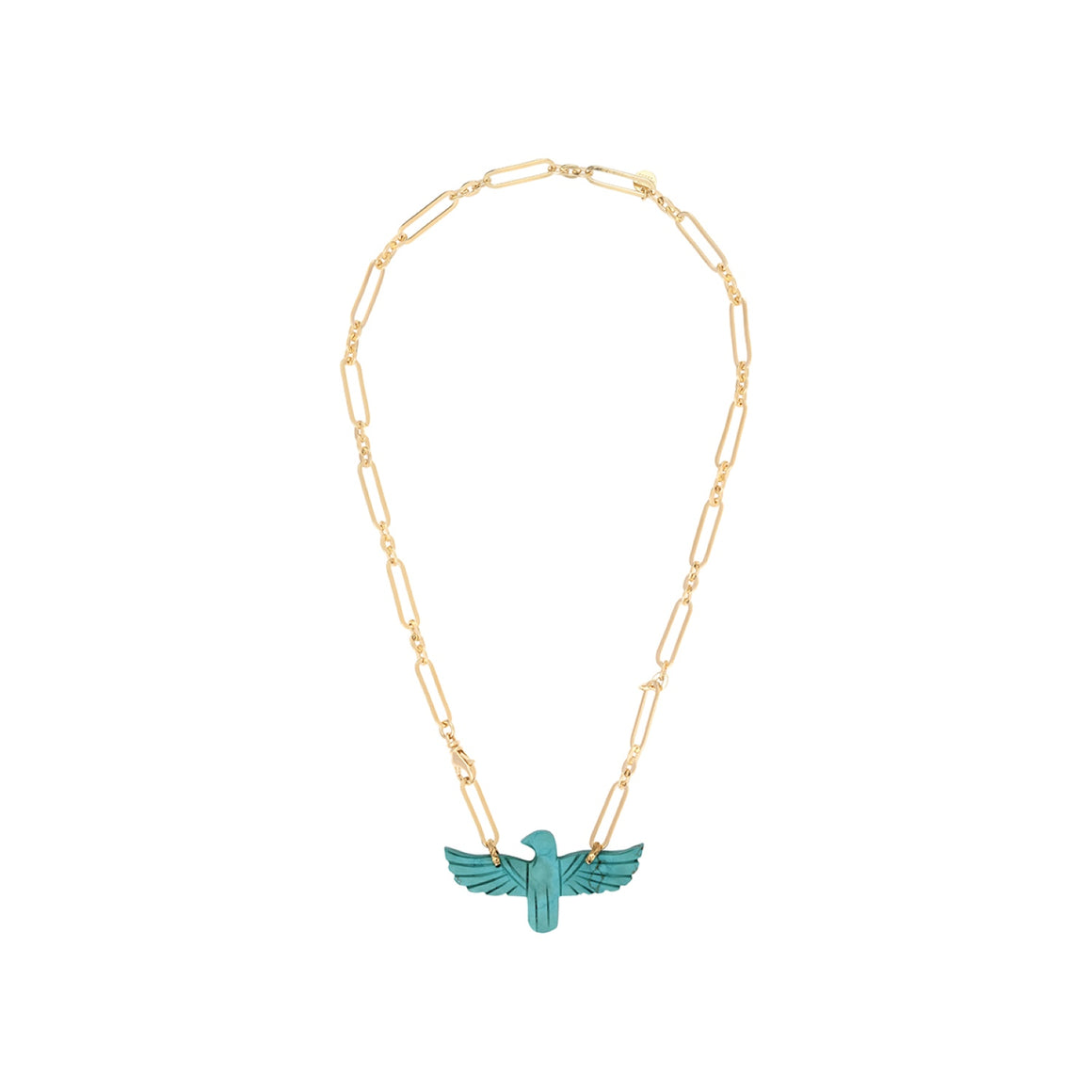 PHOENIX Collier Turquoise, Doré 24 cts