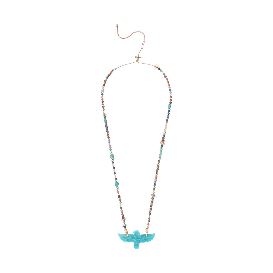 PHOENIX PERLE Collier Amazonite perles Lapis lazuli, Turquoise, Corail