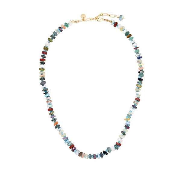 PUKA Collier Pierres multicolores et Turquoises