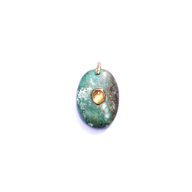 CHARM TURQUOISE sertie Citrine