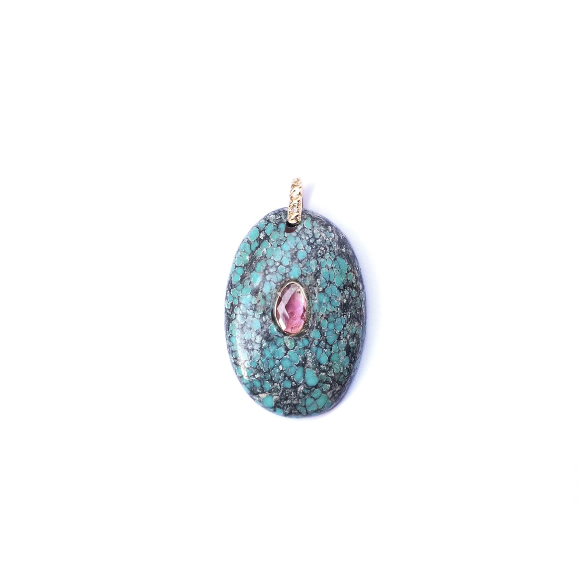 CHARM TURQUOISE sertie Tourmaline