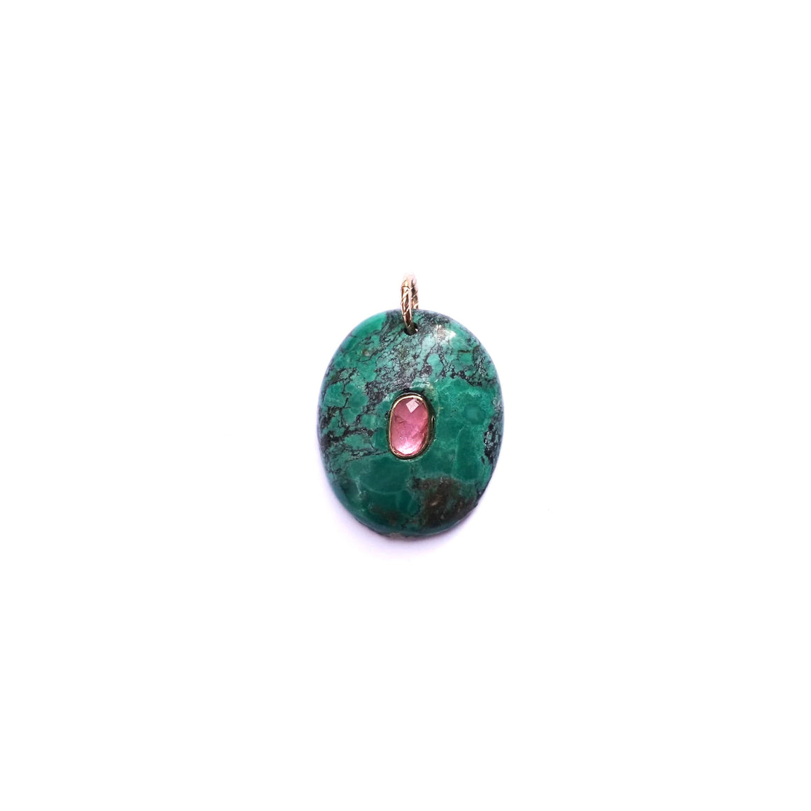 CHARM TURQUOISE sertie Tourmaline