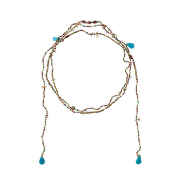 RAINBOW collier écharpe multi pierres