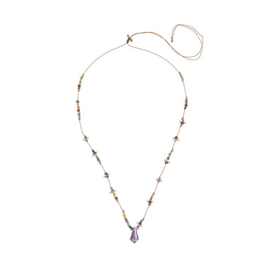 RAINBOW Briolette Collier améthyste