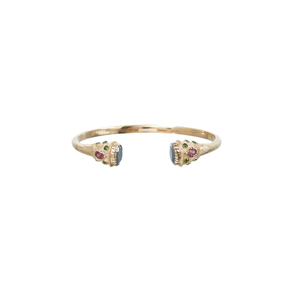 RAJAH Bracelet jonc Labradorite - Plaqué or 24 cts