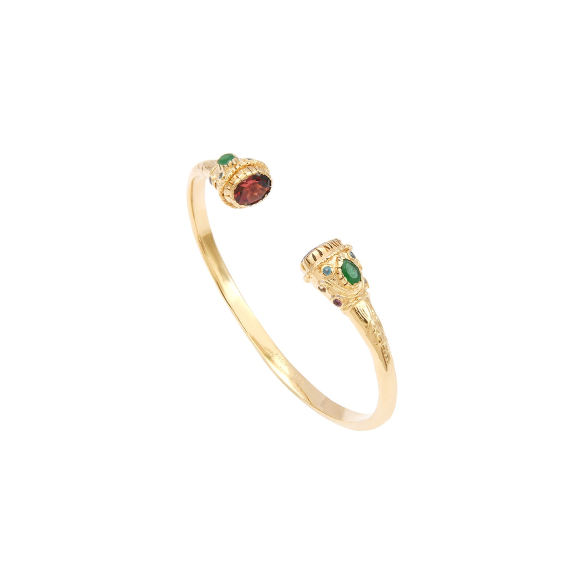 RAJAH Bracelet jonc Grenat - Doré 24 cts