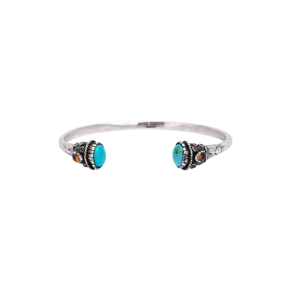 RAJAH Turquoise Bangle Bracelet – Silver-Tone