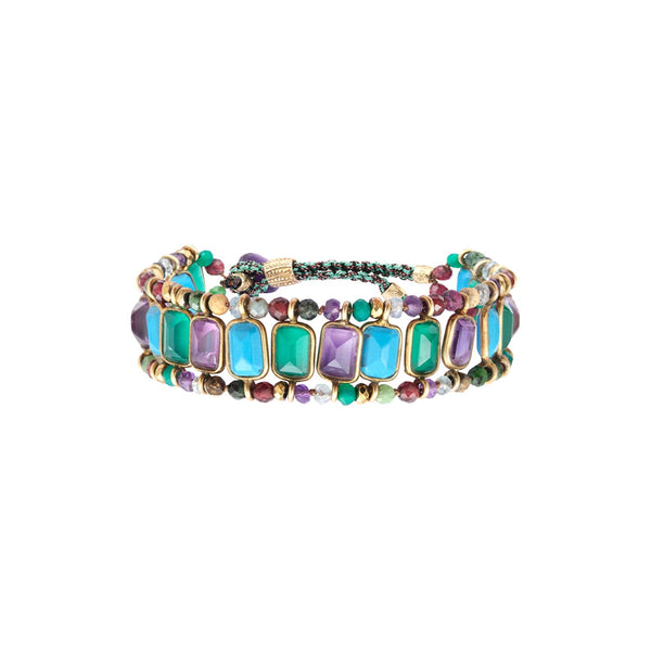 SALINA Bracelet Multi-pierres Argent 925 plaqué or