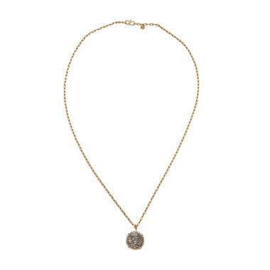 PERSEE Collier Médaille bicolore Argent & doré, chaîne facettée, doré 24 cts