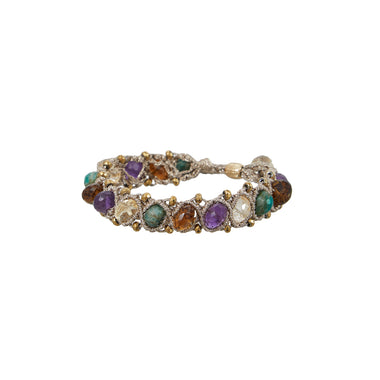SATYA Bracelet Amazonite, Améthyste, Citrine, Beer Quartz