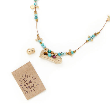 SECRET BEADS Collier Turquoises