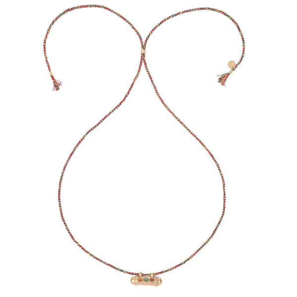 SECRET Collier Cordon Amulette Tourmalines