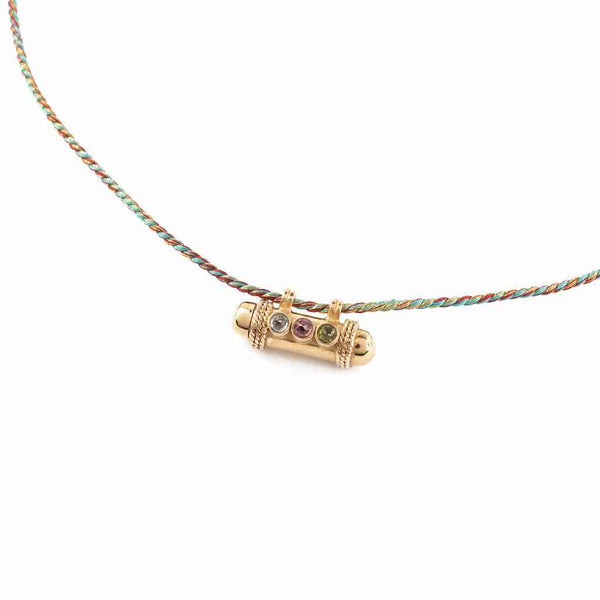 SECRET Collier Cordon Amulette Tourmalines