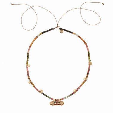 SECRET PRECIOUS Collier Tourmalines Argent plaqué or