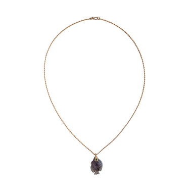 SEDNA Collier Poisson sculpté Labradorite, doré 24 cts