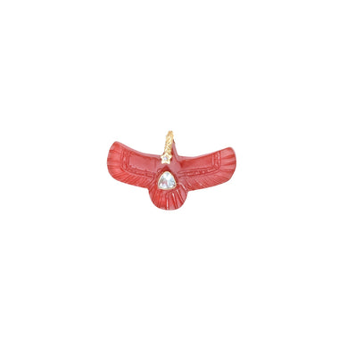 SHAMAN Sacred Phoenix Carnelian Charm, Topaz, Diamond Bail, 24k Gold-Plated Sterling Silver