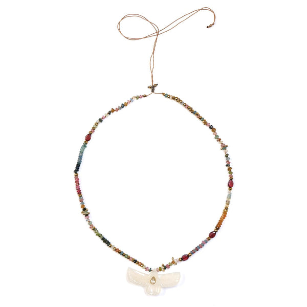 SHAMAN Collier Phoenix Sacré Moonstone blanche