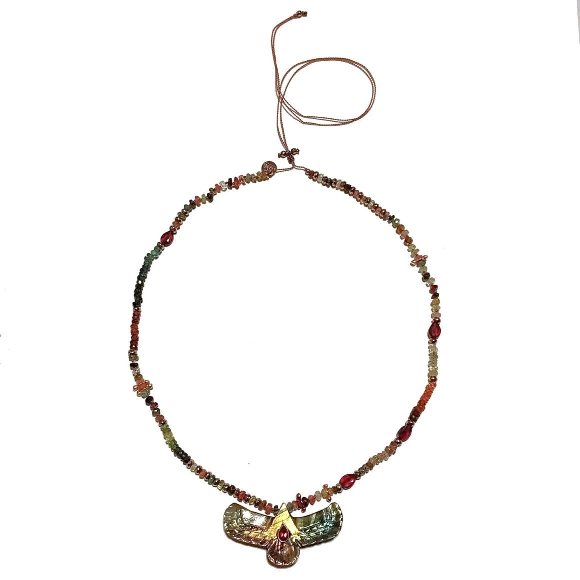 SHAMAN Collier Phoenix Sacré Labradorite Tourmalines