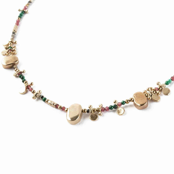 SHIVA Collier Malachite Grenat