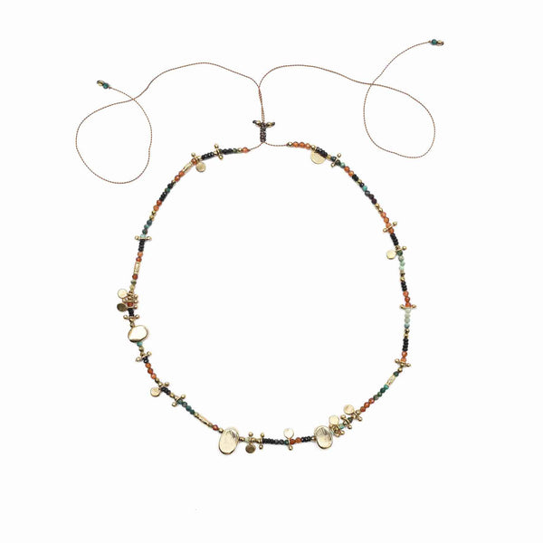 SHIVA Collier Turquoise Hessonite Saphir