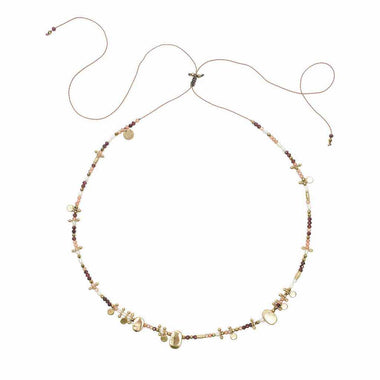 SHIVA Collier perles d'eau douces et grenat